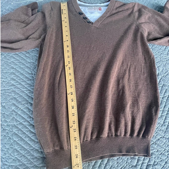 Sovereign Code Sweater Mens‎ Medium Brown Faux Layer Long Sleeve - Picture 8 of 9